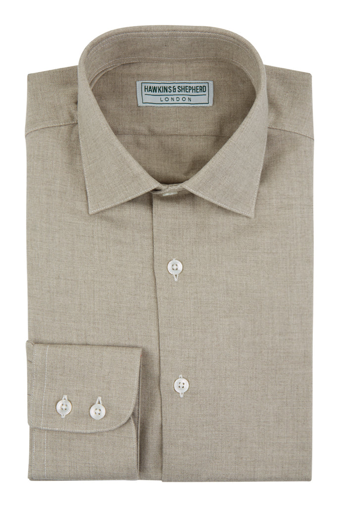 Hawkins & Shepherd Light Brown Luxury Cashmerello Shirt