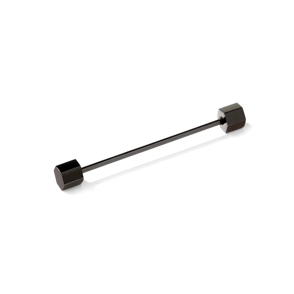 Collar Pin Bar Black Hexagon