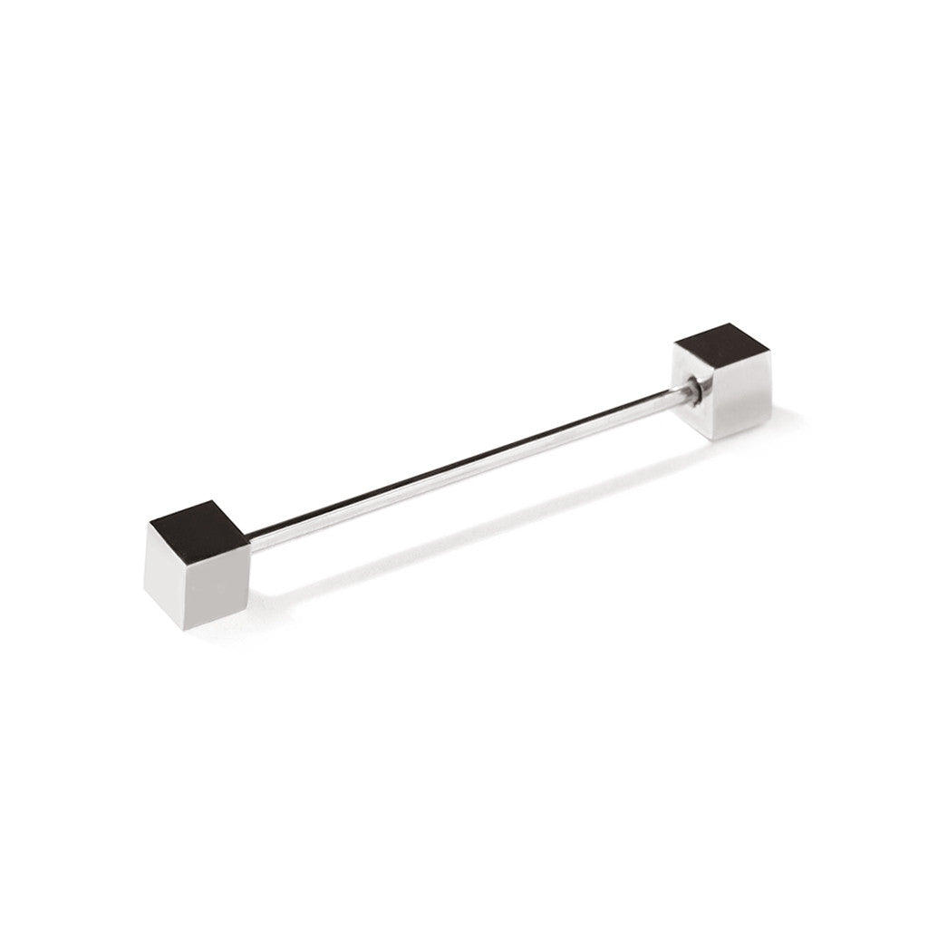 Collar Pin Bar Silver Square