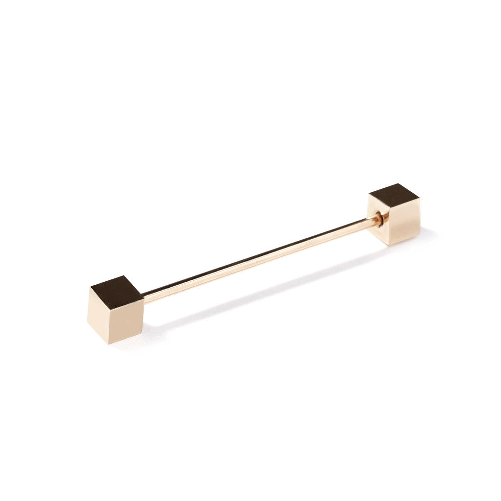 Collar Pin Bar Rose Gold Square