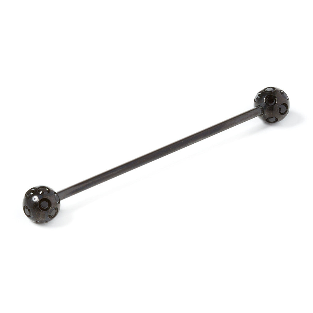 Black Swarovski Crystal Round - Collar Pin Bar