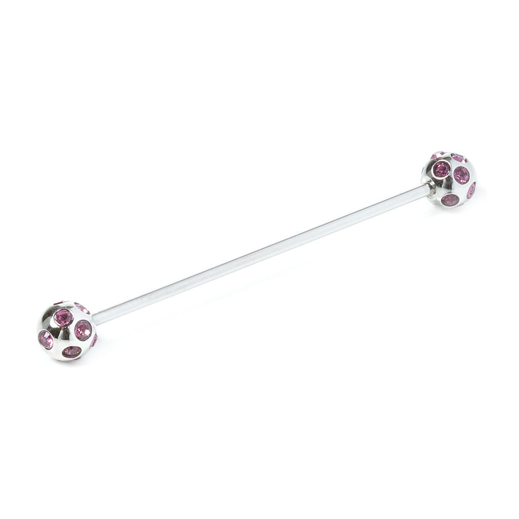 Silver Swarovski Crystal Round - Collar Pin Bar