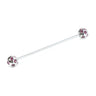 Silver Swarovski Crystal Round - Collar Pin Bar