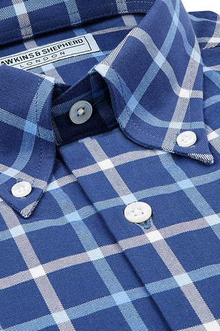 Hawkins & Shepherd Navy Check Button-Down Shirt
