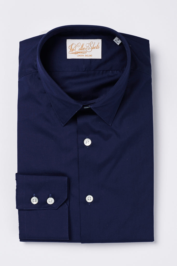 Mens Navy Formal Business Shirt 270 Collar