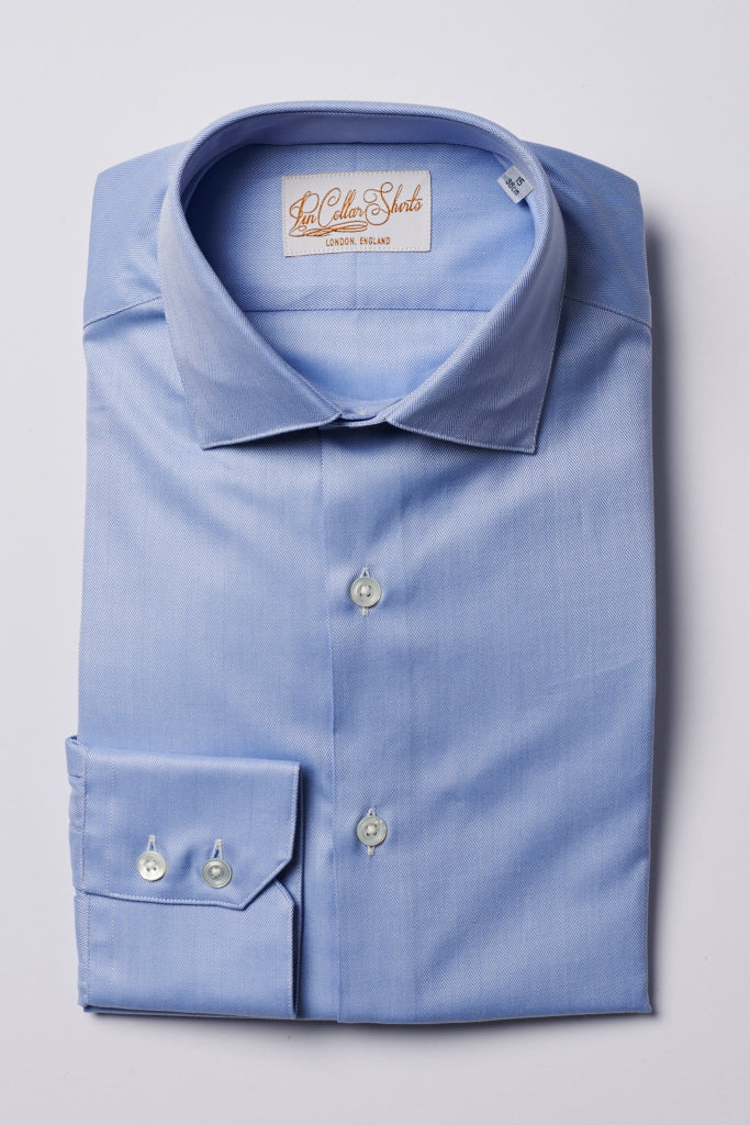 Mens Blue Formal Business Shirt 180 Collar