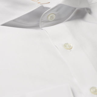 Mens White Formal Business Shirt Extreme Cutaway Collar
