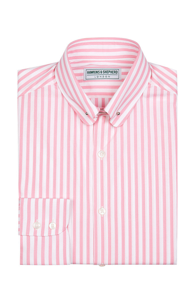 Blue Pin Collar Dress Shirt With Collar Bar main image 1