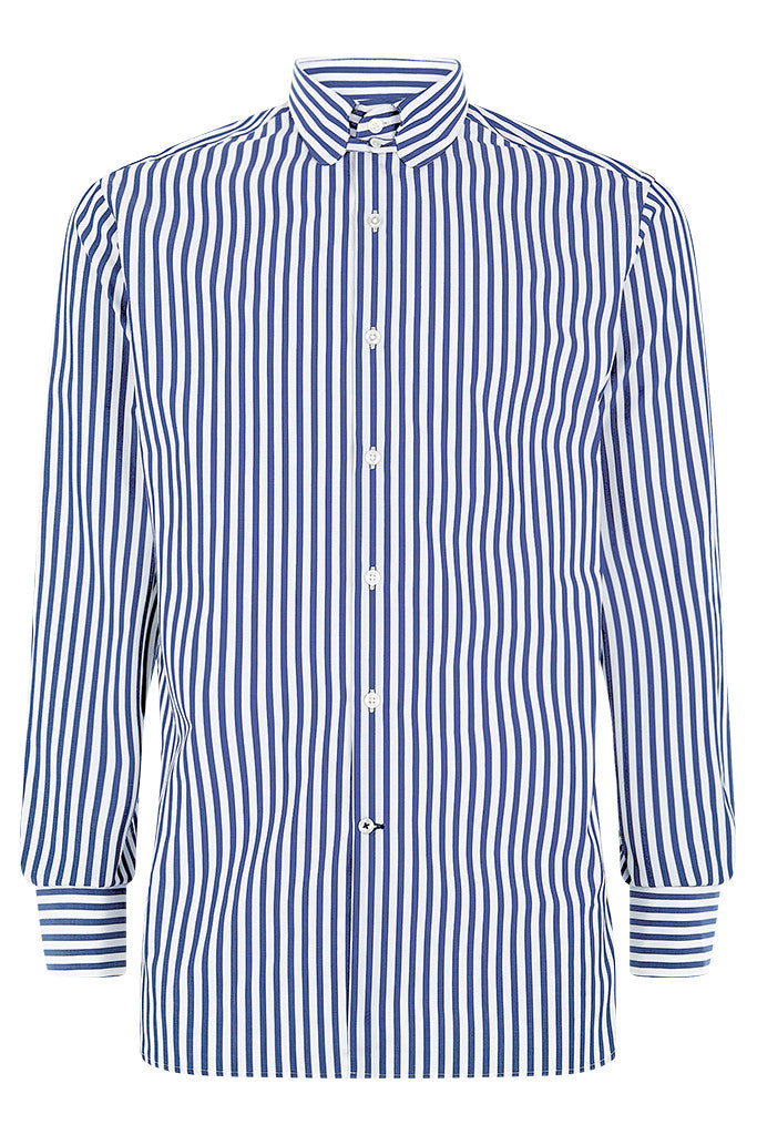 Men's Bold Navy Formal Tab Collar Shirt