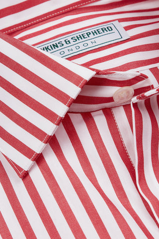 Men's Bold Red Stripe Formal Shirt