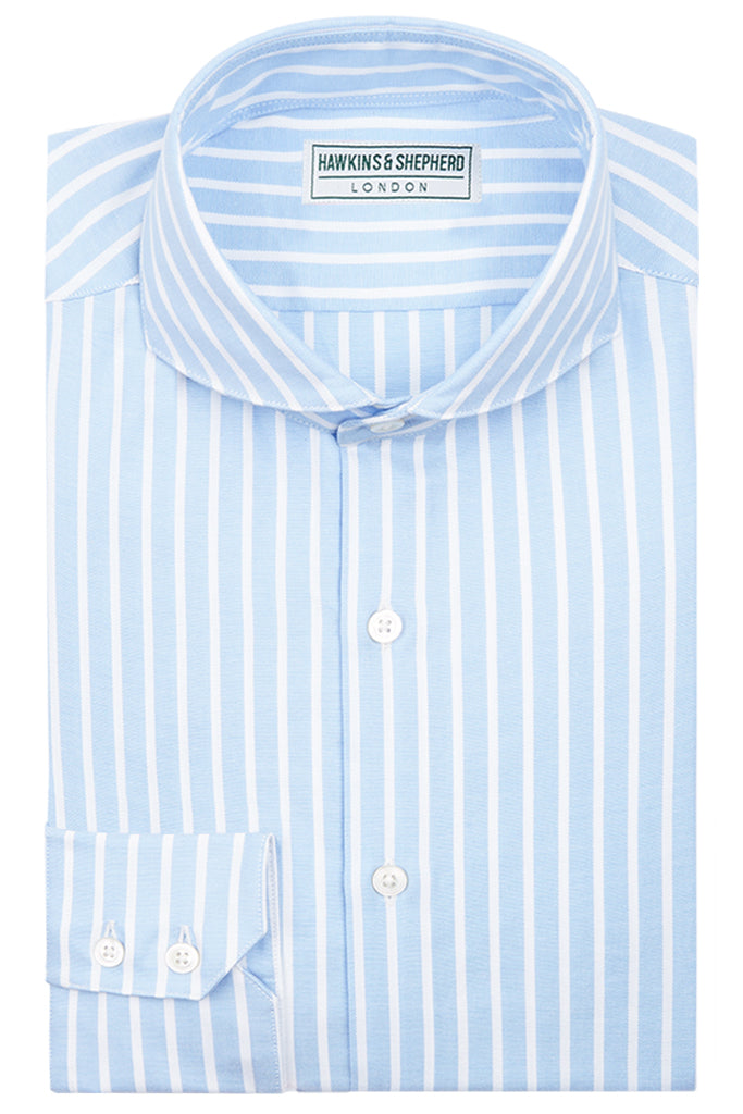 Formal Extreme Cutaway Shirt Blue White Stripe