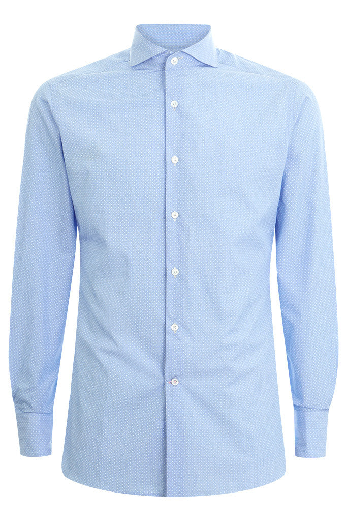 Extreme Cutaway Shirt Blue Polka