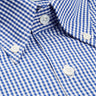 Men's navy check button-down shirt