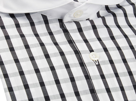 Formal Extreme Cutaway Shirt Black Check