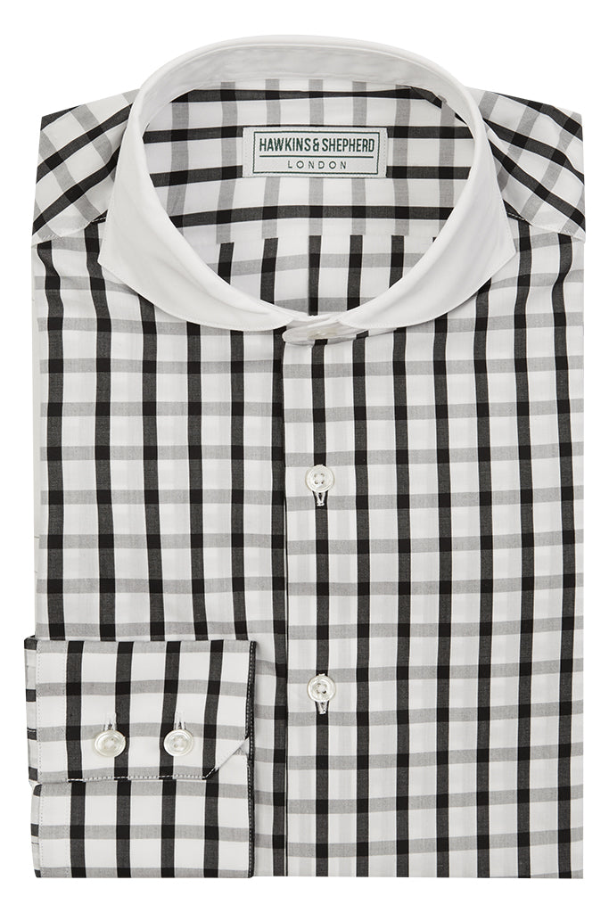 Men's Black and White contrast collar shirt by Hawkins & Shepherd