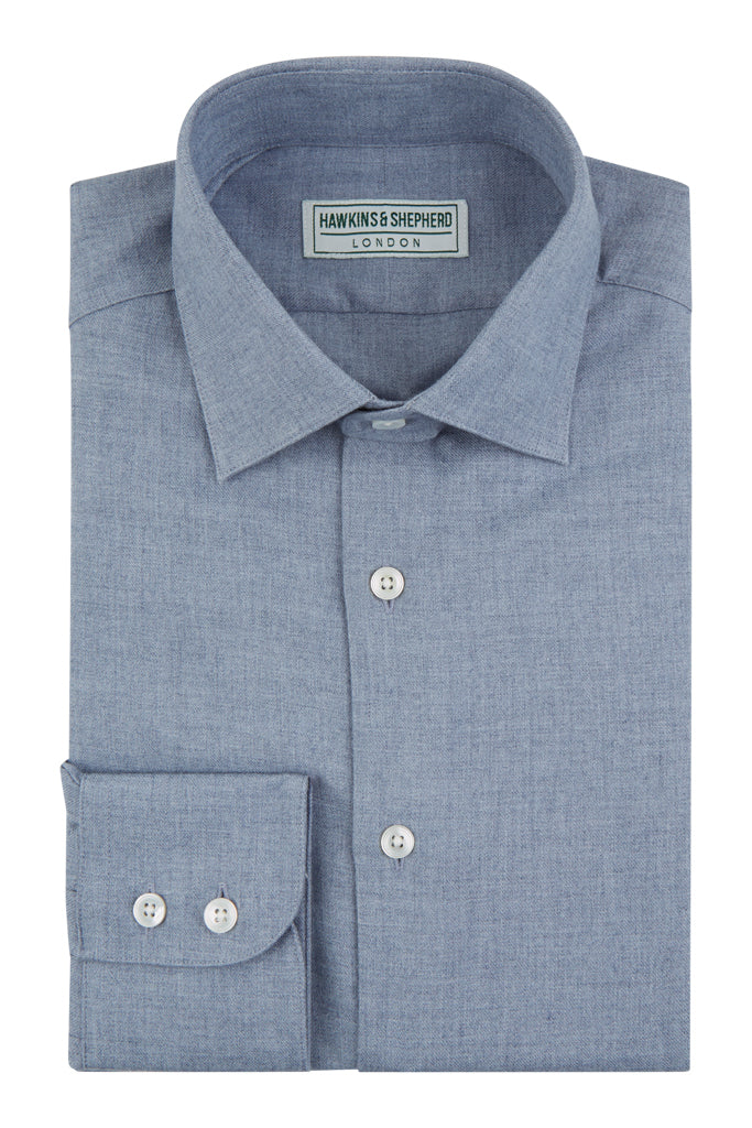 Hawkins & Shepherd Navy Luxury Cashmerello Shirt