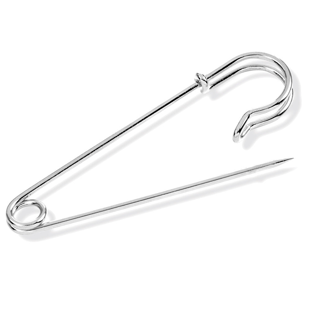 Silver Safety Clip - Collar Pin Bar