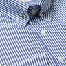 Mens Navy Blue Stripe Pin Collar Shirt