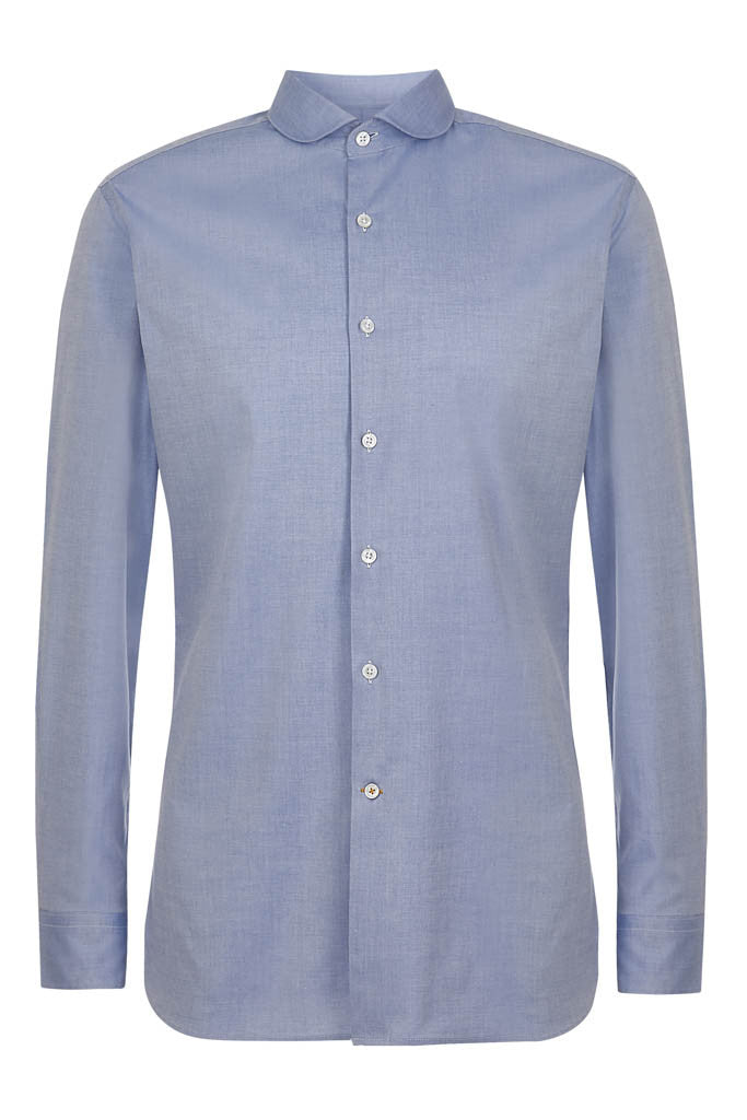 Mens Casual Blue Penny Cutaway Shirt