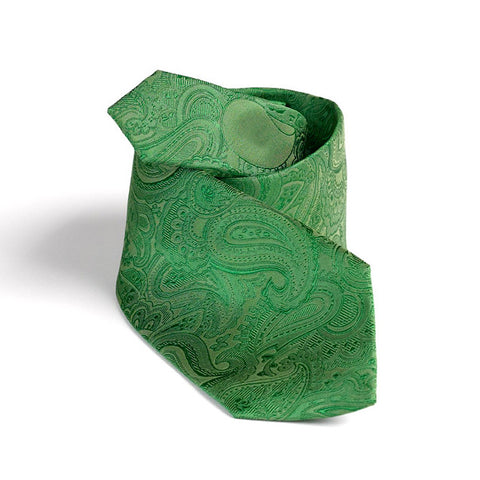 100% Silk Tie Paisley Green