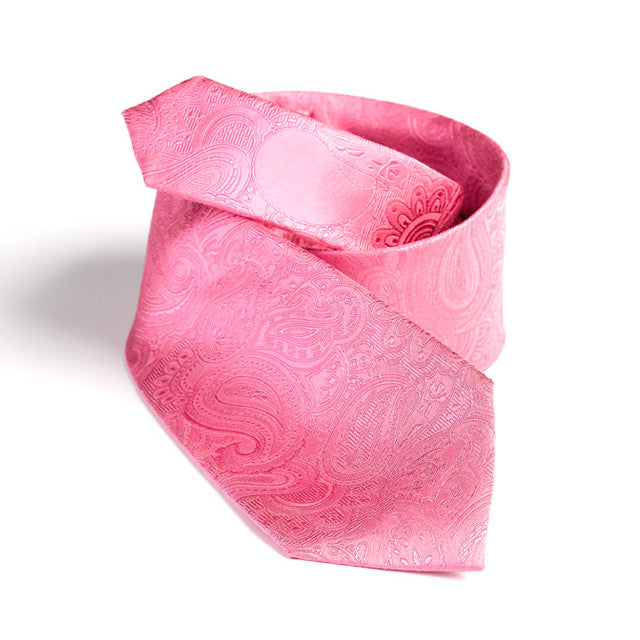 100% Silk Tie Paisley Pink