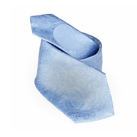 100% Silk Tie Paisley Sky Blue